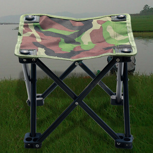 Tabouret de pêche pliable 28cm x 28cm x 24cm, chaise d'extérieur portable avec tissu Oxford 600D et tube en fer pour le camping et la pêche - Product Image 1
