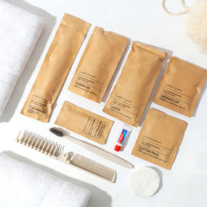 Perlengkapan Hotel Sekali Pakai Grosir, Tas Kertas Kraft Ramah Lingkungan, Set Perlengkapan Mandi, Alat Cukur, Perlengkapan Kecantikan, Topi Mandi, Ukuran Perjalanan - Product Image 6