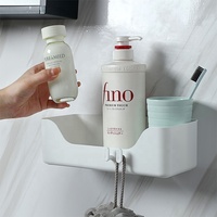 Page d'accueil Articles d'organisation Supports et étagères de rangement adhésifs pour salle de bain Organisateur Étagère murale en plastique pour salle de bain