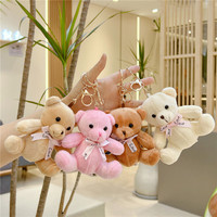 Porte-clés ours en peluche mignon, breloque de sac animal en peluche de dessin animé, pendentif Teddy, cadeau pour enfants, souvenir de fête d'anniversaire, décoration de sac à dos