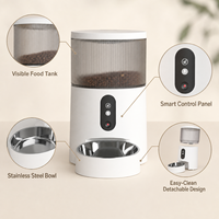 Distributeur automatique intelligent pour chats et petits chiens avec caméra, interaction vocale, contrôle à distance via application, alimentation programmée par portions, double alimentation, utilisation domestique
