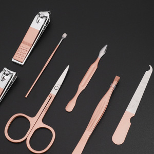 7-piece <b>nail</b> clipper <b>set</b>, high-quality leather bag, <b>nail</b> scissors, beauty manicure, cuticle removal, <b>nail</b> clippers - Product Image 2