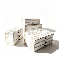 Boîte cadeau rigide multicouche avec logo personnalisé, emballage luxe en carton blanc pour bijoux et cosmétiques