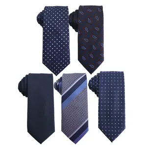 Klassische blau rot grau Herren Krawatte Business formelle Hochzeit 7,5 cm Krawatte Jacquard gewebte Krawatte für Mode kleid Tägliche Accessoires