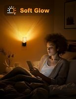 ZHILAI Mini Lampe LED Nocturne à Capteur de Lumière Ambre, Luminosité Réglable, Intensité Variable, à Brancher, en Acrylique, Aide au Sommeil pour Chambre et Salle de Bain