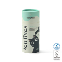 Tube en papier cylindrique sur mesure avec revêtement de qualité alimentaire pour l'emballage de friandises pour animaux de compagnie, boîte en papier cylindrique pour aliments pour chiens et chats