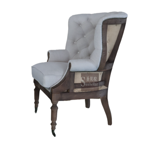 <span class=keywords><strong>Chesterfield</strong></span> Europese Klassieke Vintage Woonkamer Stoel Stoel Stof Linnen Onafgewerkt Rustieke Houten <span class=keywords><strong>Wingback</strong></span> Stoel - Product Image 1