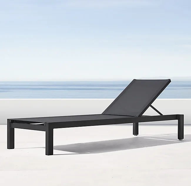 Chaise d'extérieur en fibre de verre 50 pièces, coussin de soleil pour piscine, boîte de plage personnalisée, Style bois, couleur moderne