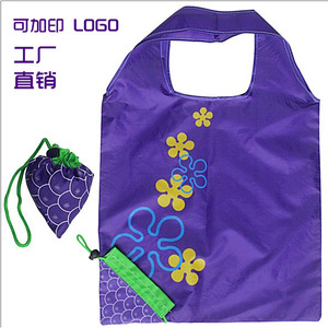 Bolsa de Compras Ecológica Grande Plegable Portátil Color Morado con Impresión de Logotipo para Frutas y Verduras - Product Image 1