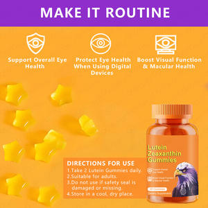 Gommose di Luteina e Zeaxantina per la Salute Oculare Quotidiana, con Estratto di Mirtillo, Supporto Luce <span class=keywords><strong>Blu</strong></span>, a Forma di Stella, Biologiche per Adulti, 60 Pezzi - Product Image 4