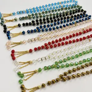 Pulseira de cristal para oração muçulmana, 33 peças, contas de cristal para oração, cristal para curdo, cristal para oração, borla islâmica, pérola e cristal, pulseira para muçulmanos, venda imperdível