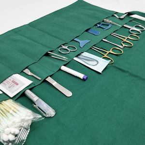 Sac de rangement standard pour instruments 40cmx50cm 20 compartiments pour outils chirurgicaux portable en coton vert foncé - Product Image 3