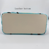 Bolso bordado personalizado de tela de rizo para mujer, bolso de mano de playa para verano, bolso de mano con patrón de árbol de coco con bolsillo interior con cremallera