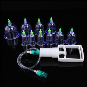 Set bekam Cina profesional, Set 12 buah bekam terapi akupuntur, Set bekam Hijama hisap dengan pompa magnet vakum - Product Image 5