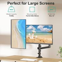 Support mural pour écran LCD Ergofirst en alliage d'aluminium, fixation C-Clamp, bras de support, capacité de charge de 2 à 10 kg, inclinaison de 65°, pour écrans de 10 à 32 pouces
