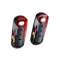 Casing Kunci Mobil Remote Serat Karbon Figur ABS Pelindung Kunci Mobil Tanpa Kunci Smart Key Case untuk Mazda CX-5