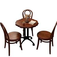 Tables et chaises pliantes en bois massif de style chinois moderne, personnalisables pour usage commercial dans les cafés, restaurants, salons de thé, boulangeries