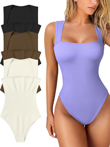 <b>Seamless</b> Bodysuit Women Shapewear Tummy Control Square Collar Tank Top U-Shape Backless Body Shaper <b>Thongs</b> Underwear Slim Waist - Product Image 2