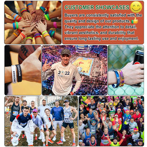 Pulsera de Silicona Promocional con Código QR, Impresión Amplia, Sin Excusas, Pulsera de Silicona Brillante, Pulsera de Silicona con Purpurina - Product Image 6