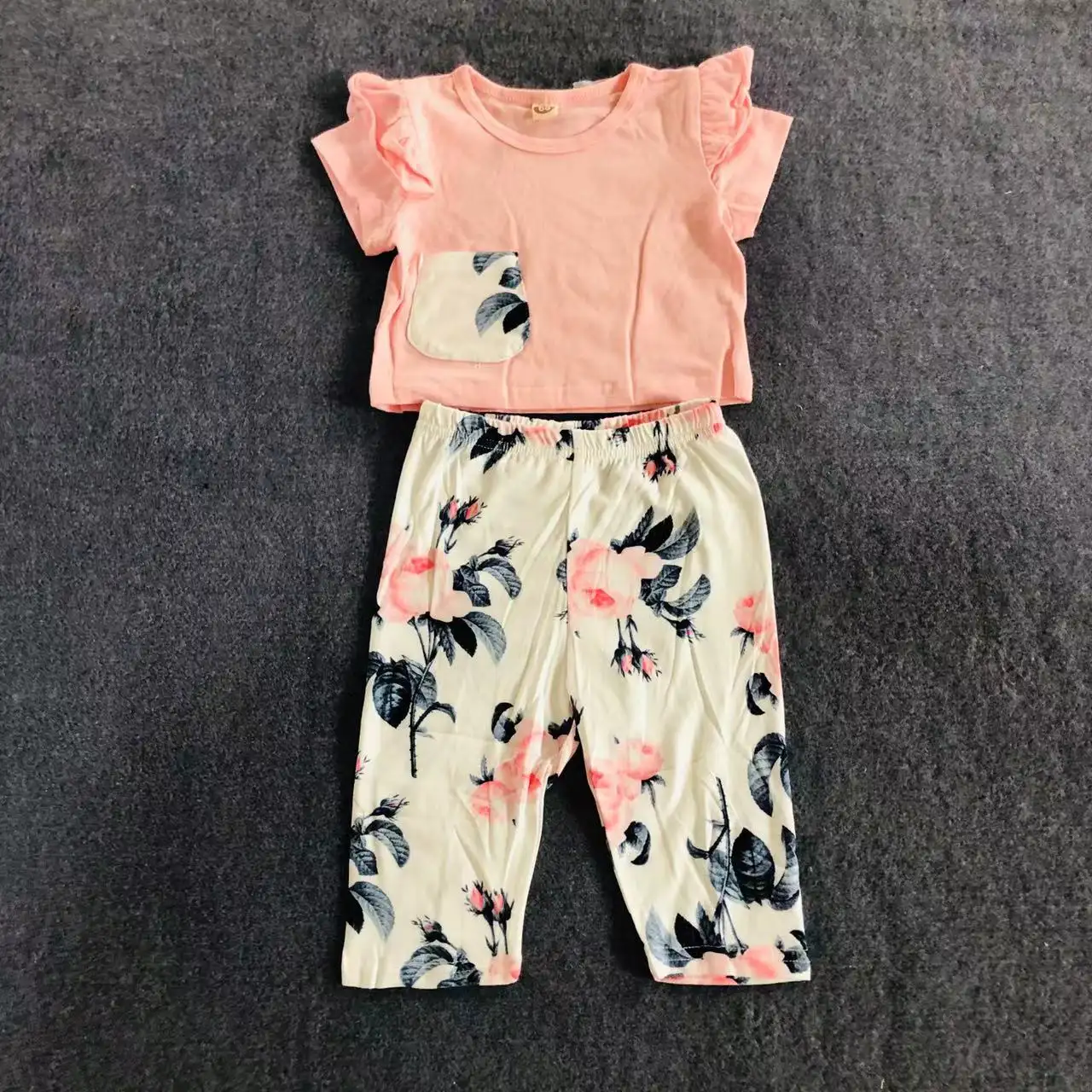 Factory overruns Baby Girl maniche corte Set di abbigliamento completo di vestiti estivi per bambini Set di vestiti per bambini Boutique per ragazze