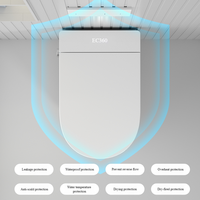 WC intelligent suspendu mural de haute qualité avec réservoir encastré, siphon en P, sans réservoir, siège chauffant et télécommande