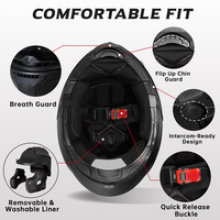 Casco de Motocicleta con Doble Visera Aprobado por el DOT, Material ABS, Casco de Motocicleta Abatible Modular, Casco Integral