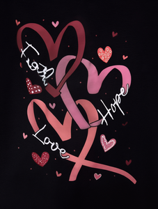 Camiseta informal de manga corta con cuello redondo para mujer, con estampado de fe cristiana, esperanza y corazón, para el Día de San Valentín, transpirable, 100% algodón. - Product Image 1