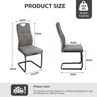 Chaise de restaurant rembourrée en gros, style ergonomique, dossier gris matelassé, ensemble de chaises cantilever ou décoration moderne pour salle à manger
