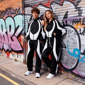 2026 New Arrival Unisex Two-Piece Zip up Nylon Jacket and Jogger <b>Pants</b> Sets Sportswear Casual Oversized Streetwear Tracksuit Set - Product Image 4