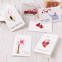 Kartu Ucapan Berlapis Emas untuk Festival Qixi, Hari Valentine, Toko Bunga, Hadiah untuk Pacar, Kartu Terima Kasih