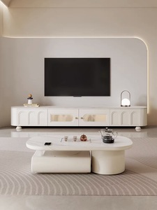 สไตล์นอร์ดิกที่ทันสมัยการออกแบบล่าสุดแสงหรูหราหินอ่อนโหมดด้านบนที่มีขาทองโต๊ะกาแฟและตู้ทีวีหน่วยเฟอร์นิเจอร์ - Product Image 6