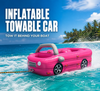 Bouée gonflable tractable en forme de voiture, bateau banane gonflable en PVC pour jet ski, parc aquatique, station balnéaire, sports nautiques