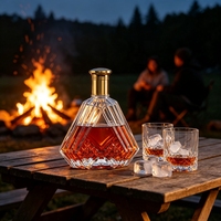 Bouteille vide de 1000 ml en verre vert fantaisie en forme d'animal pour Vodka, Whisky, Brandy, Gin, Rhum, Tequila, Liqueur, Spiritueux, avec bouchon en liège