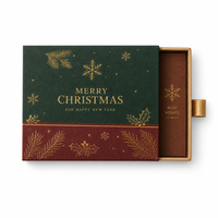 Boîte cadeau personnalisée avec logo, matériaux recyclés, estampage à chaud doré, boîte rigide coulissante pour emballage de cadeaux d'entreprise