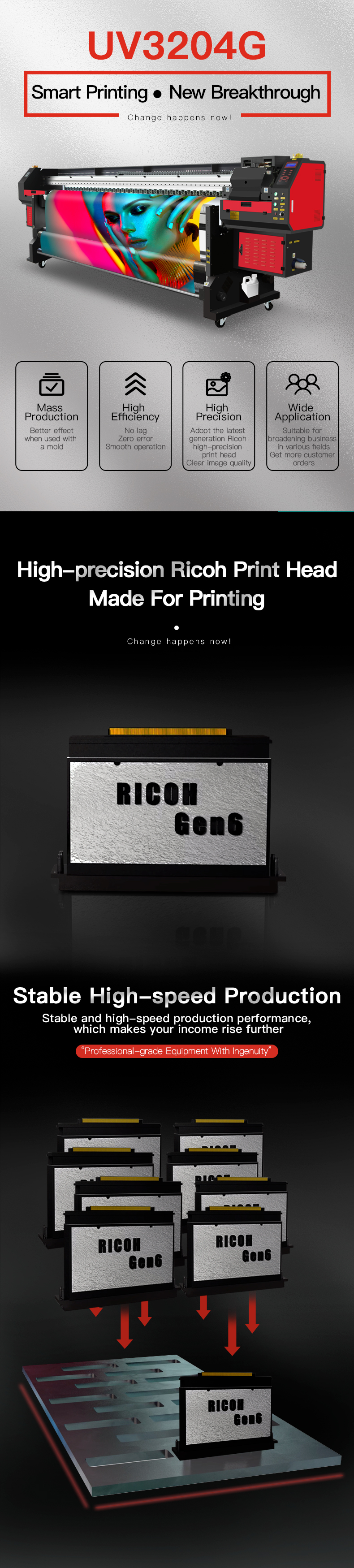 MT Digital UV Roll to Roll Printer MT-UV3204G for Leather printing