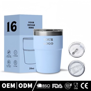 Mug de voyage isotherme en acier inoxydable 304 à double paroi, empilable, 8oz 6oz 4oz, pour café expresso, avec logo - Product Image 2