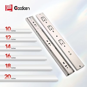 Goodcen 304/201 thép không gỉ bệnh viện đóng êm đồ nội thất <span class=keywords><strong>45mm</strong></span> chiều rộng ba phần đệm trượt đường sắt ngăn kéo trượt - Product Image 5