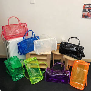 Logo personnalisé couleur bonbon filles dépenser la nuit sac léger PVC gelée Gym sac polochon fourre-tout transparent voyage sac de plage pour les femmes - Product Image 2