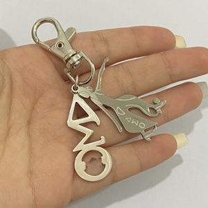 Delta Inspiration Fortitude Lady Stainless Steel Keychain Greek Letter Car <strong>Key</strong> Gift Jewelry for Women Metal Metal <strong>Key</strong> <strong>Chains</strong> - Product Image 1
