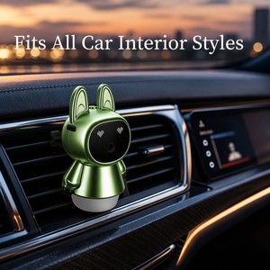 Robot Bunny <strong>Car</strong> Air Freshener <strong>Diffuser</strong> <strong>Refillable</strong> Essential Oil Bottle for All <strong>Car</strong> Models No Cable Wireless Use for <strong>Car</strong> Care - Product Image 1