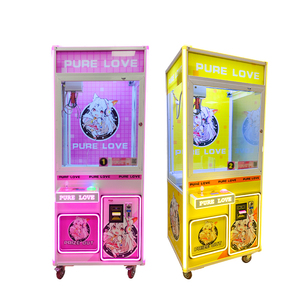 ศูนย์ความบันเทิงเกมแบบหยอดเหรียญพร้อมเครื่องกรงเล็บตุ๊กตาสีชมพูสีเหลือง - Product Image 3