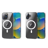 Vente en gros Couverture de téléphone magnétique TPU en acrylique transparent pour iPhone 16 Pro 16 Coques de téléphone portable échantillon gratuit