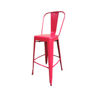 Tabouret de bar empilable en métal moderne à bas prix chaise haute chaise de bar de restaurant industriel en plein air