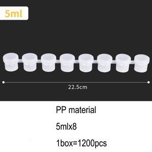 Contenedores de almacenamiento transparentes vacíos de 6 tiras para pintura acrílica a base de agua no tóxica, macetas de 5ML para pintura de Arte de lienzo DIY - Product Image 5