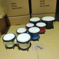 Wholesale Bongo Drum 4 Inch with 5 Inch Size for Kids Wooden Hand Drum Instruments ABS Material
