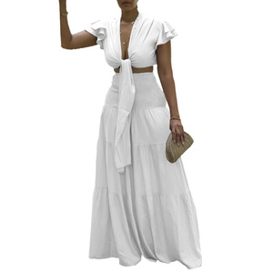 Nouvel ensemble 2 pièces pour femme grande taille : haut court à bretelles et pantalon large – Tendance - Product Image 5