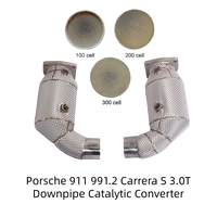 Tubería de Escape de Alto Flujo de Acero Inoxidable T304 de 200 Celdas para Porsche 991.2 3.0T 2016-2017, Tubo de Escape para Mejora de Potencia del Motor