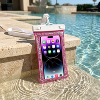 Sac de téléphone étanche Yuanfeng en PVC et ABS avec design unique à paillettes, étui flottant pour la natation, compatible avec plusieurs marques de téléphones mobiles