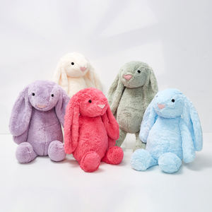 Promosi kualitas tinggi kustom lembut kelinci Plushie Shy Kelinci mewah mainan kelinci Logo kustom dengan kemeja - Product Image 2