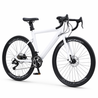 Vélo de course sur route à frein à disque hydraulique 700cc en acier carbone 16 vitesses avec roues en aluminium